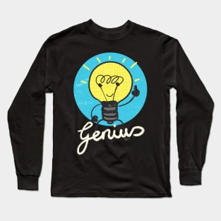 Vintage Light Bulb Genius Inventor Smart Science Long Sleeve T-Shirt